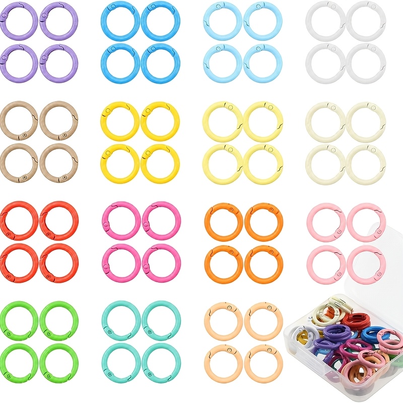 Jewelry Making Materials Wholesale - 100個入り カラフルな25mm丸型スプリングOリング ジュエリー製作、キーホルダー、卸売財布＆ハンドバッグアクセサリー、DIY手工芸品用
