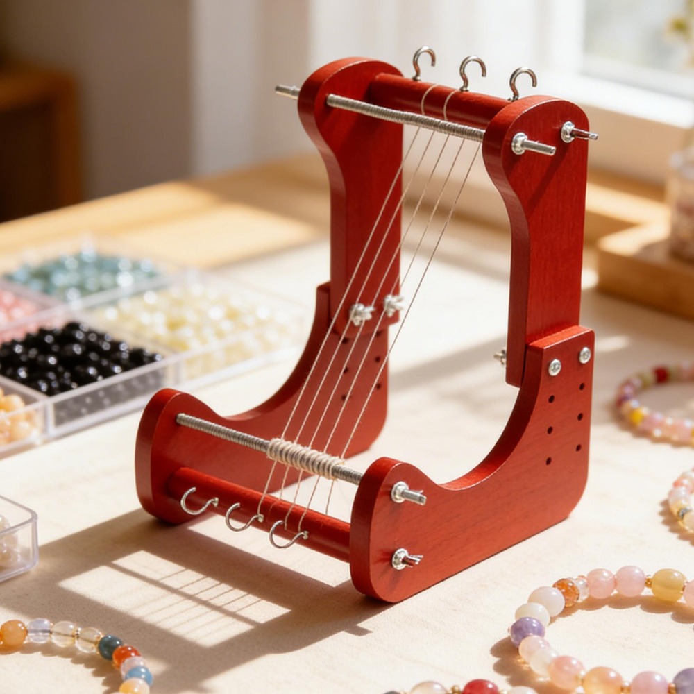 Jewelry Making Supplies - 木製ビーズ織り機キット、長さ調節可能、デスクトップ織りツール、DIYブレスレットネックレスジュエリー製作クラフト用品（大人向け）