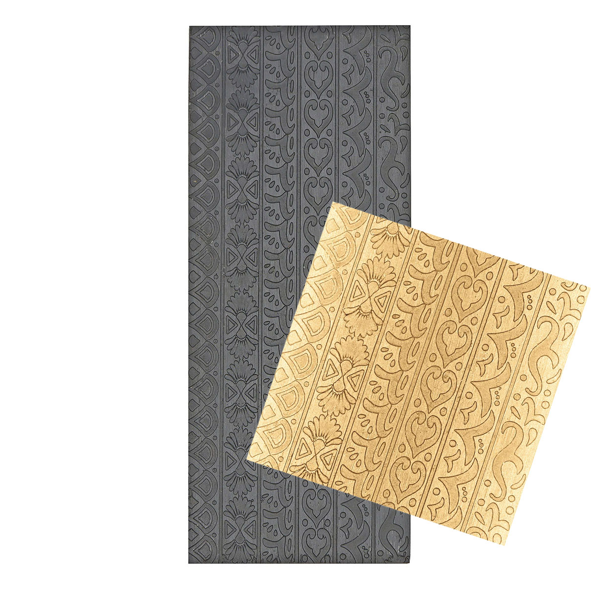 Xtool Jewelry Making - デューストン アールヌーボー マルチパターンプレート 6種のクラシックな花柄モチーフ 63x150mm 硬化鋼