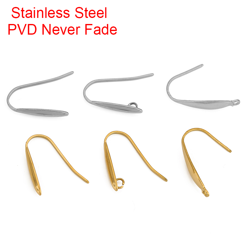 Jewelry Making Supplies - 10 個色褪せないステンレス鋼イヤリングフックワイヤー作成 PVD ​​低刺激性イヤリングクラスプ用品 Diy ジュエリー所見