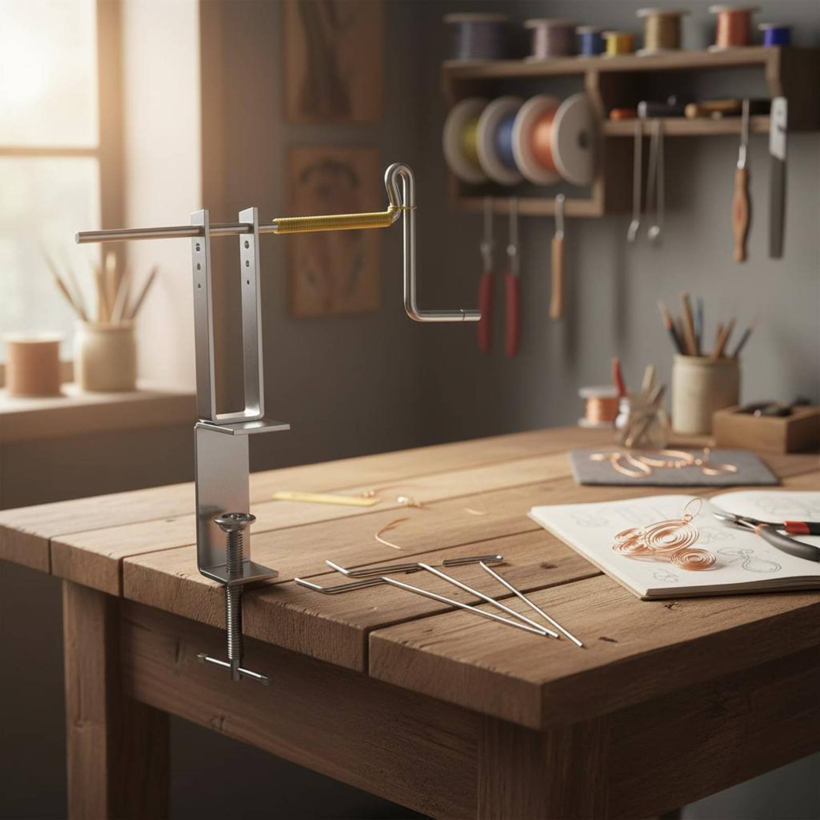 Jewelry Making Ring Tool - ステップワイヤー ループロッド 頑丈な金属構造 ジュエリーワイヤー ラッピングロッドセット フープサークレット作成ツール