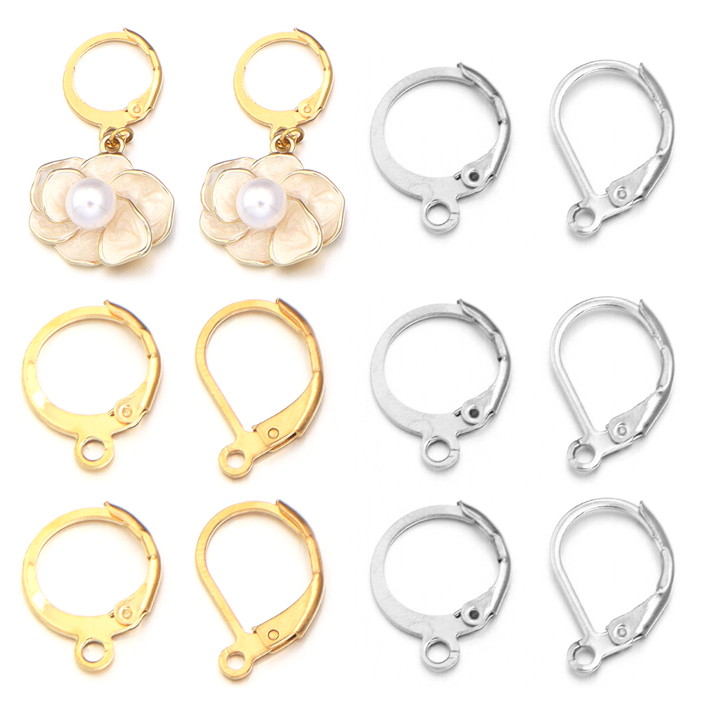 Jewelry Making Supplies - 20 ピース/ロットステンレス鋼耳フックラウンドイヤリングフックイヤーワイヤー DIY ジュエリーメイキング用イヤリング所見用品アクセサリー