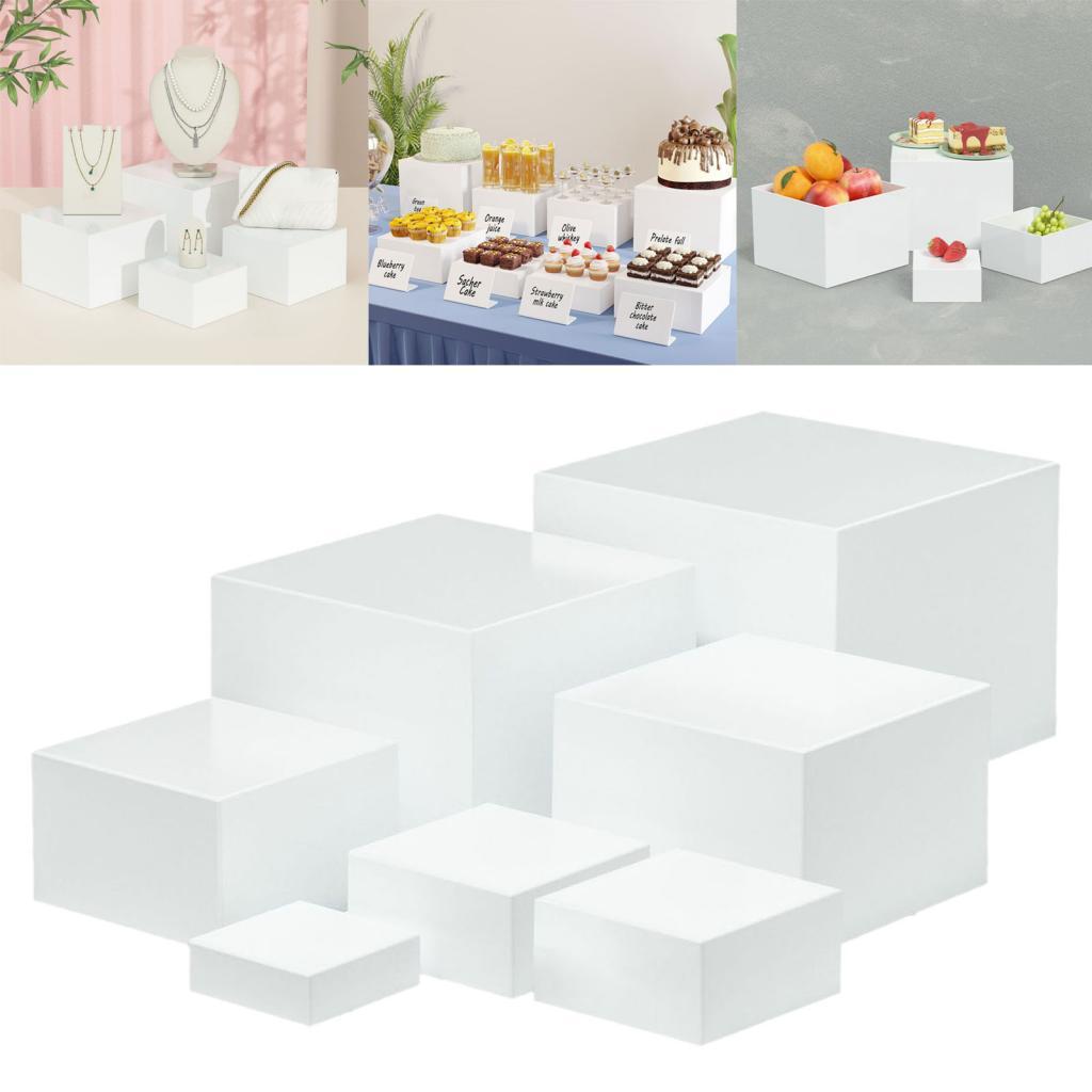 Jewelry Making Board - 7 ピースアクリルキューブディスプレイボックスライザーディスプレイスタンドテーブルスタンドネスティングライザー食品ケータリング化粧品グッズジュエリー