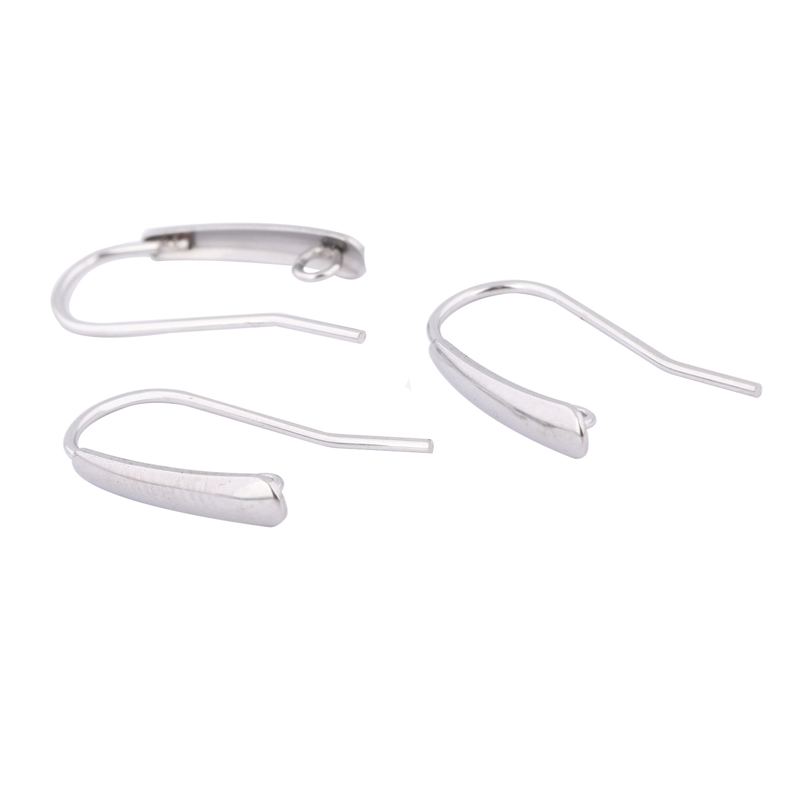 Jewelry Making Supplies - イヤリング用ステンレススチールフック,ジュエリー作り用品,ループ付き,12x21mm, 40個