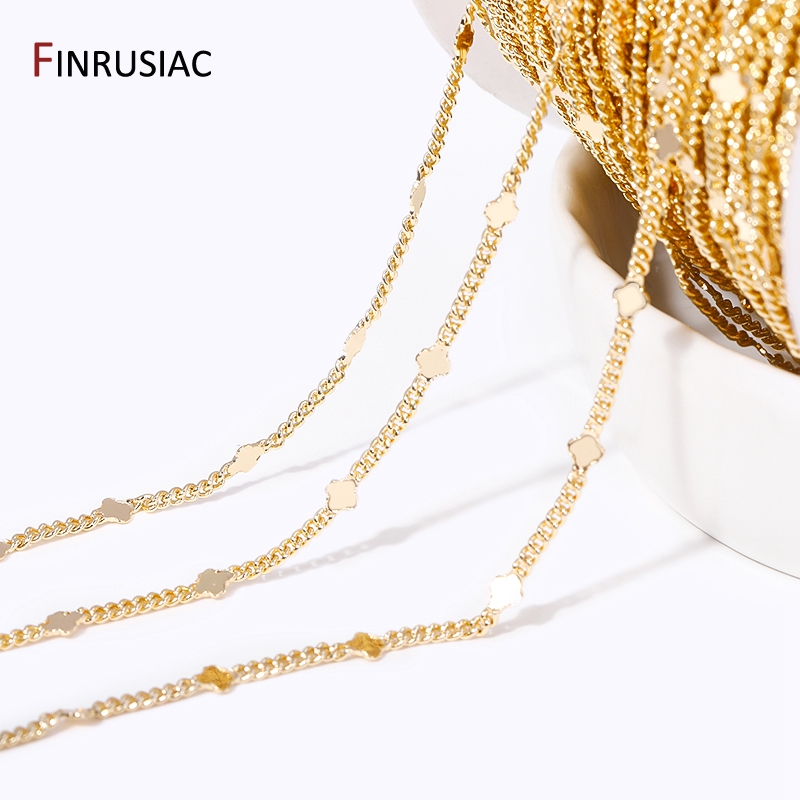 Chain Roll Cable - 金メッキの真ちゅう製スパンコールチェーン,14k,ジュエリー作り用品,ネックレス,ブレスレットアクセサリー用