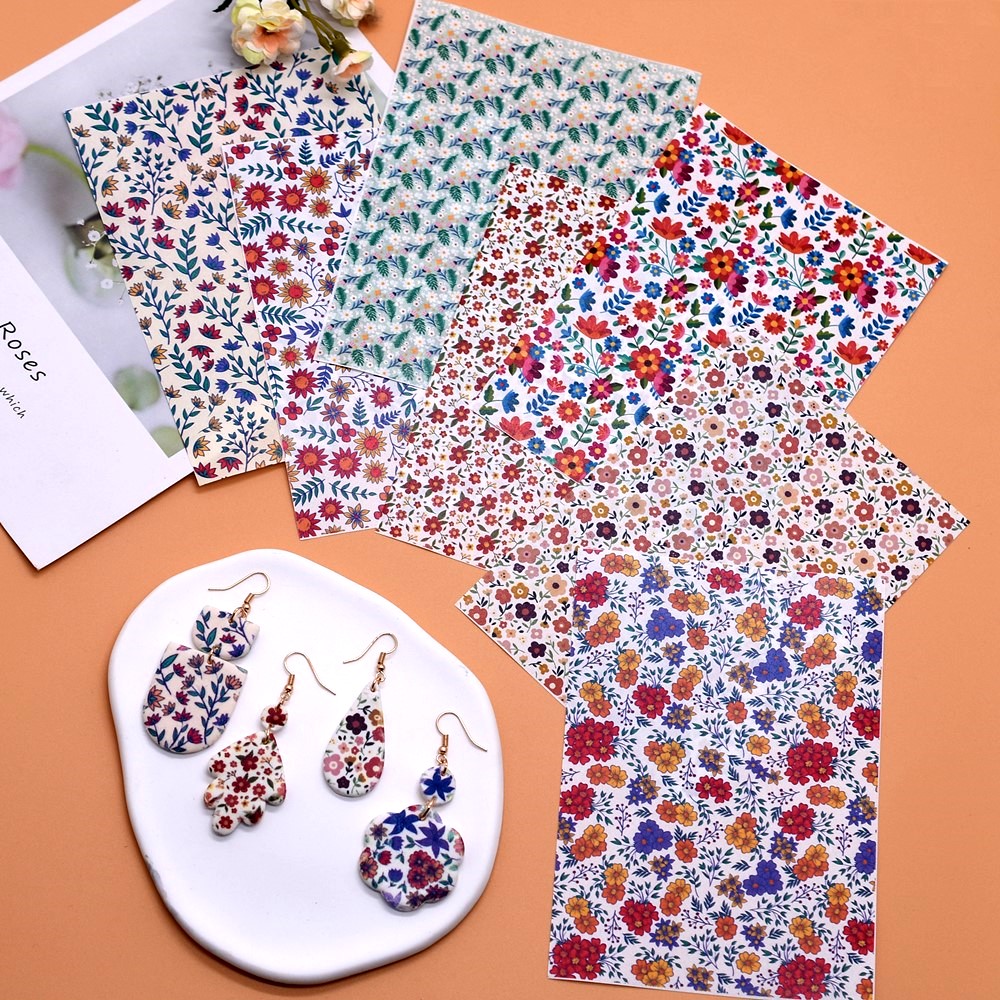 Jewelry Making Tutorial - SNASAN DIY 豪華な花水彩転写紙ソフト陶器ポリマークレイペンダントイヤリングジュエリー作成ツール