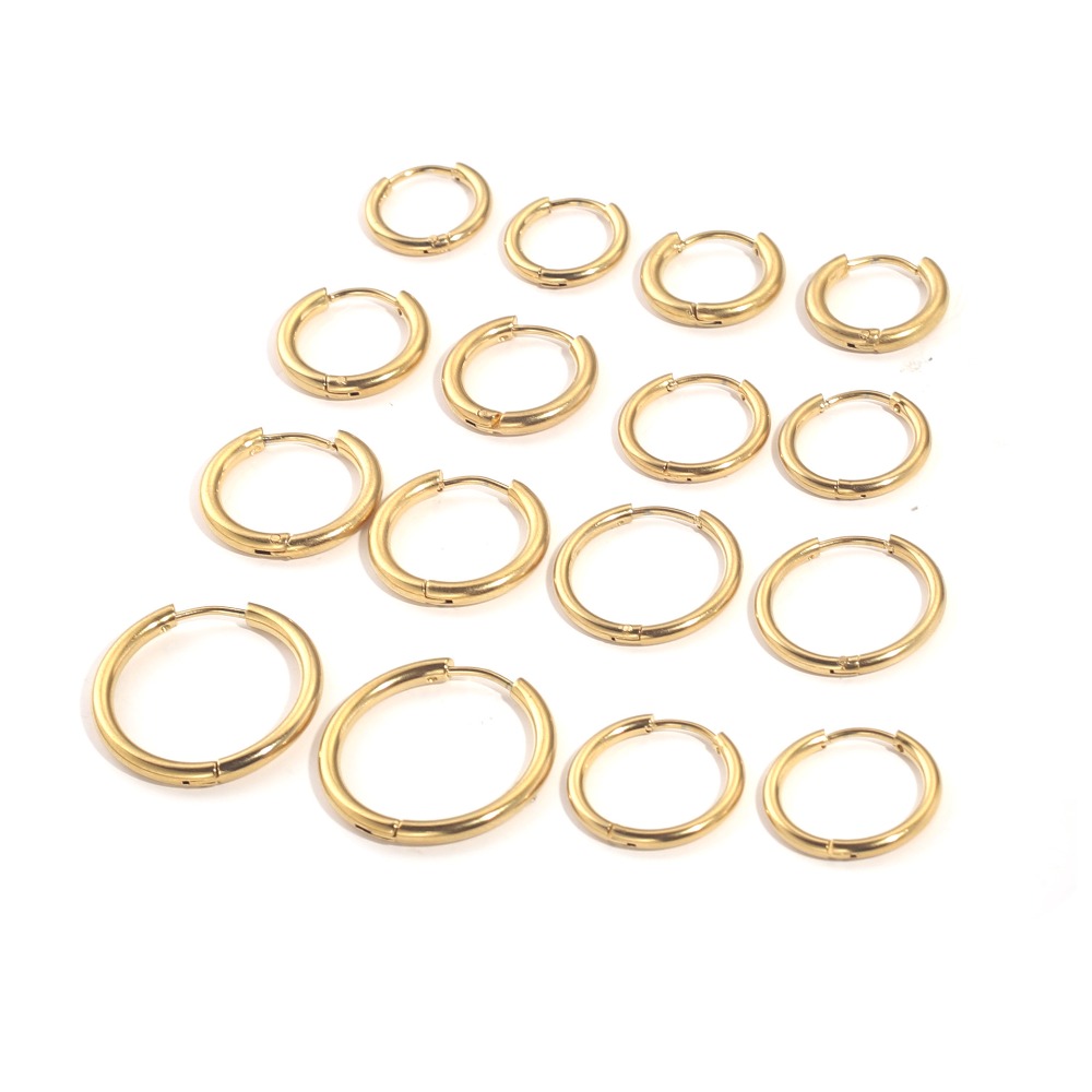 8～20mmの様々な直径サイズのゴールドカラーステンレススチ - Jewelry Making Materials Wholesale のレビューと価格