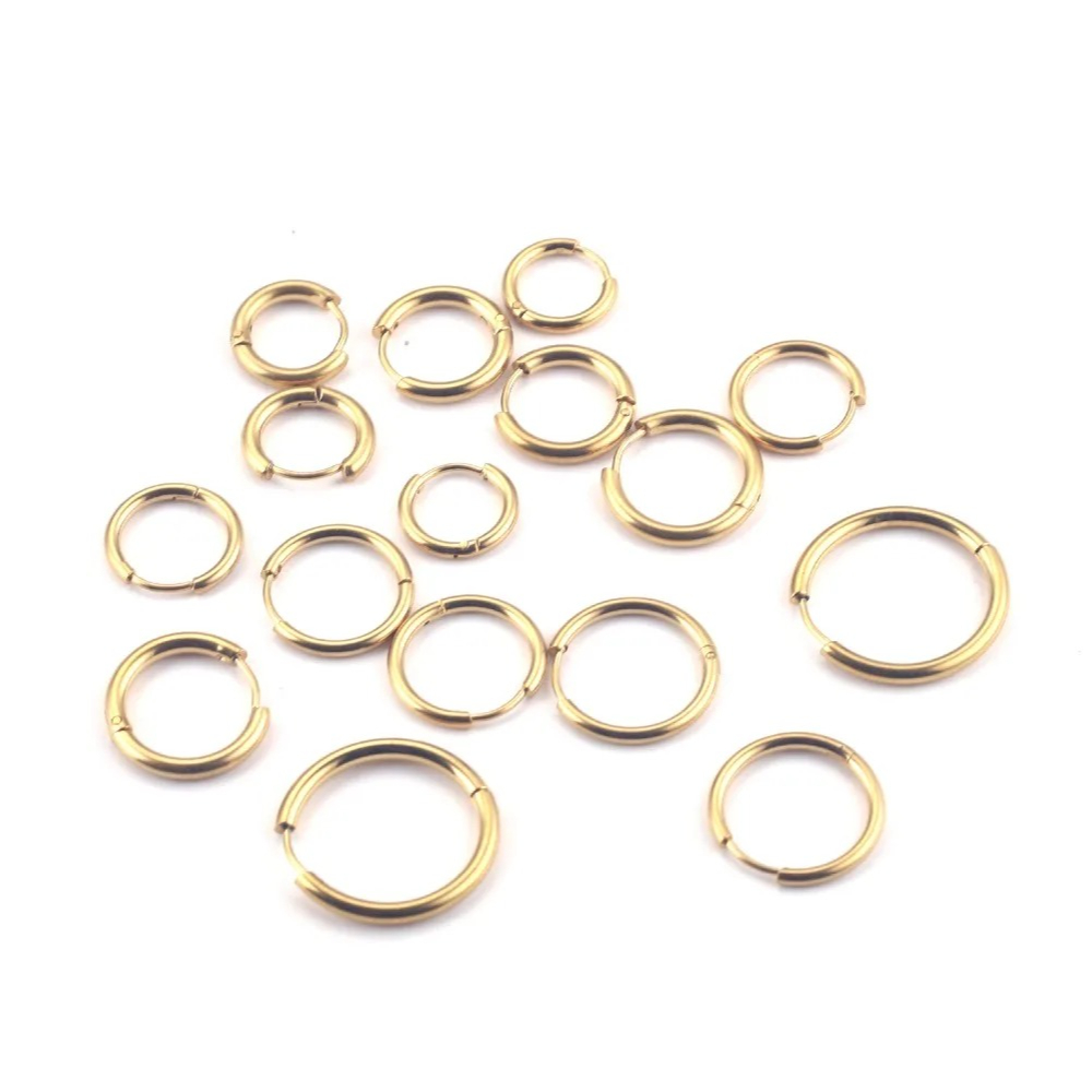 8～20mmの様々な直径サイズのゴールドカラーステンレススチ - Jewelry Making Materials Wholesale のレビューと価格