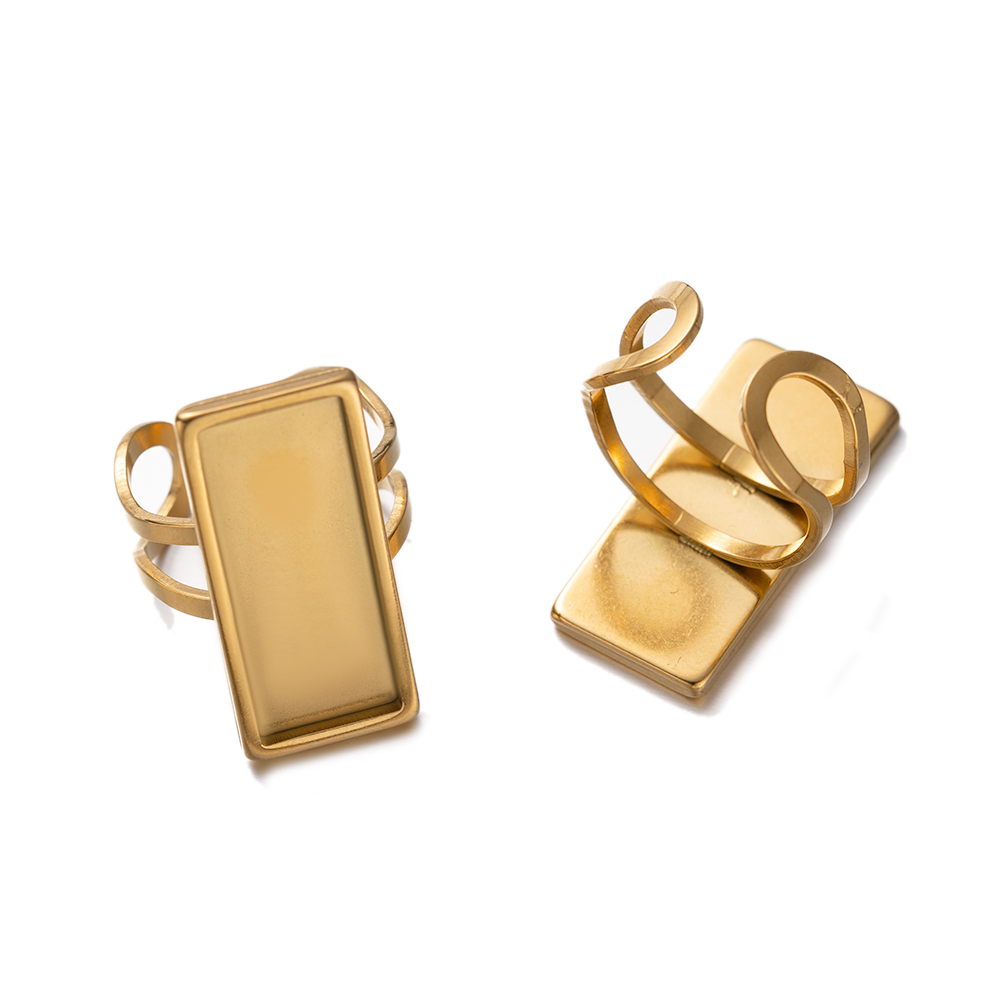 4 個ステンレス鋼ゴールデンブランク調整可能なリングフラット - Jewelry Making Ring Tool のレビューと価格
