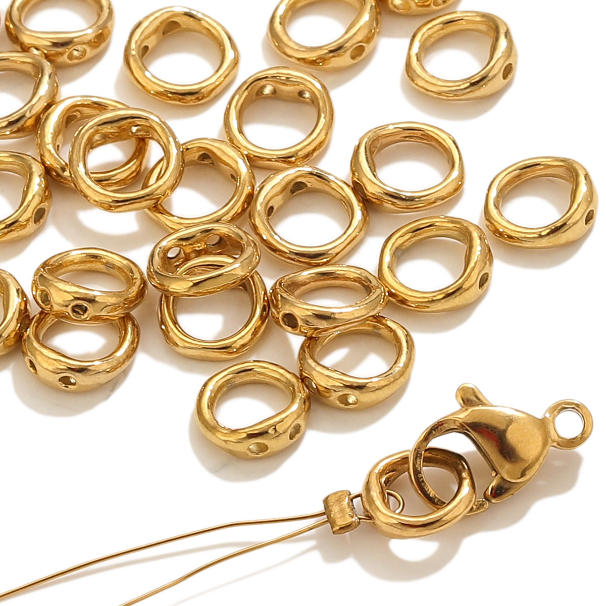 20個入り ステンレス製クラスプ エンドコネクター フック  - Jewelry Making Supplies のレビューと価格