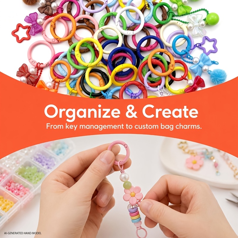 100個入り カラフルな25mm丸型スプリングOリング ジュ - Jewelry Making Materials Wholesale のレビューと価格