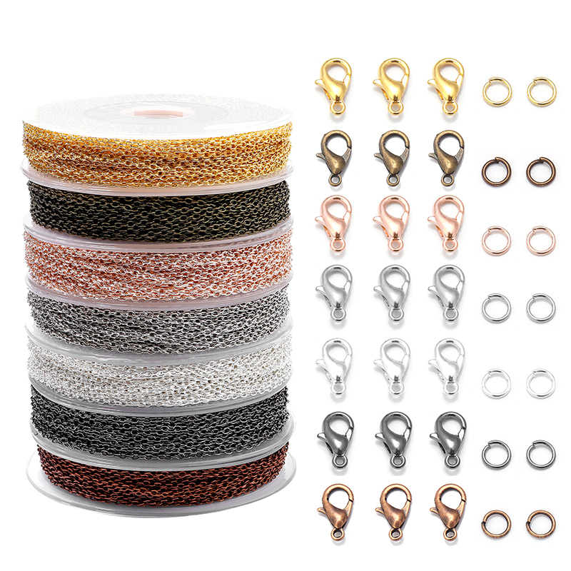3M/ロール メタルアイアンリンクチェーン、ジャンプリング付 - Jewelry Making Kit For Beginners のレビューと価格