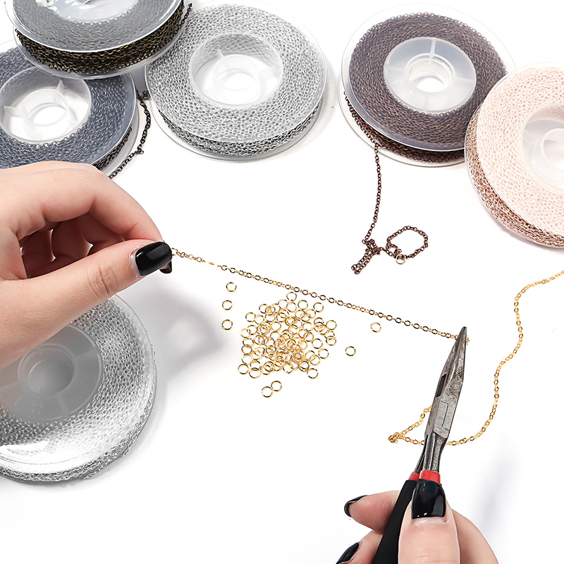 3M/ロール メタルアイアンリンクチェーン、ジャンプリング付 - Jewelry Making Kit For Beginners のレビューと価格