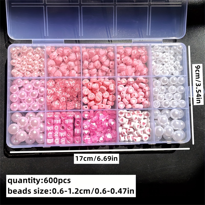 10個入りピンクアルファベットボックス、アクリルビーズ、手作 - Jewelry Making Kit For Beginners のレビューと価格