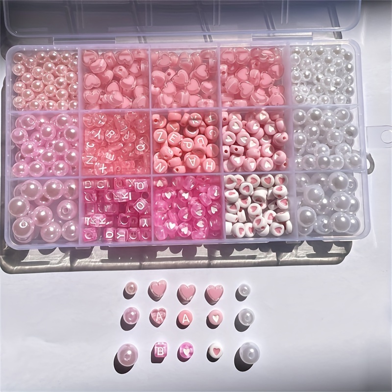 10個入りピンクアルファベットボックス、アクリルビーズ、手作 - Jewelry Making Kit For Beginners のレビューと価格
