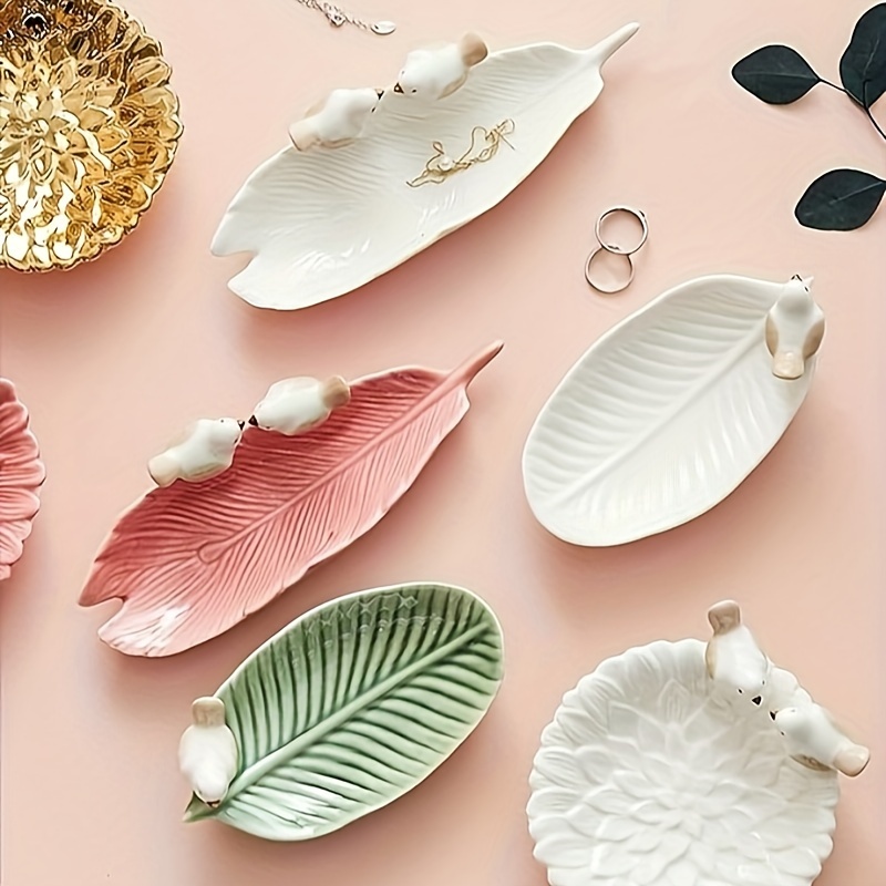 新しいかわいい鳥点心セラミックトレイキージュエリー収納トレイ - Jewelry Making Board のレビューと価格