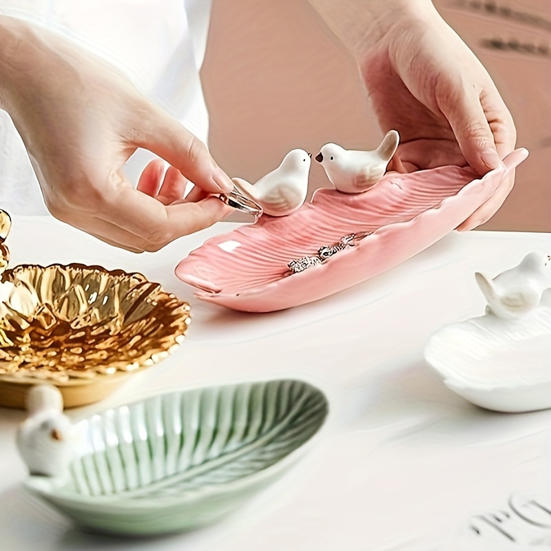 新しいかわいい鳥点心セラミックトレイキージュエリー収納トレイ - Jewelry Making Board のレビューと価格