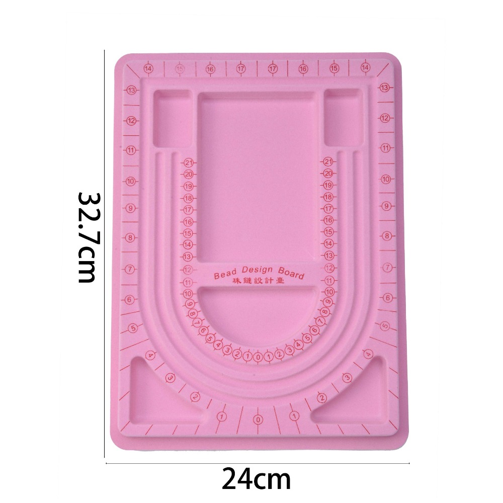 カラフルなフロッケダビーズボードブレスレットネックレストレイ - Jewelry Making Board のレビューと価格