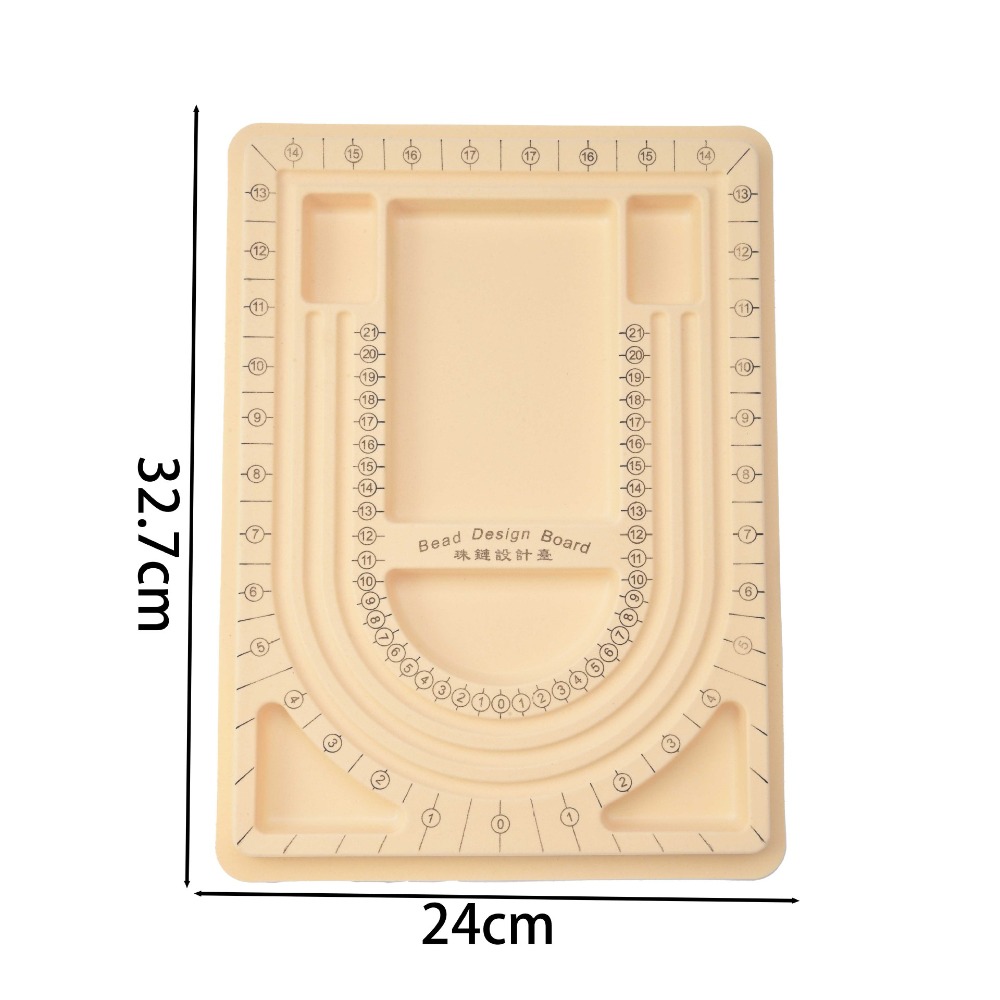 カラフルなフロッケダビーズボードブレスレットネックレストレイ - Jewelry Making Board のレビューと価格