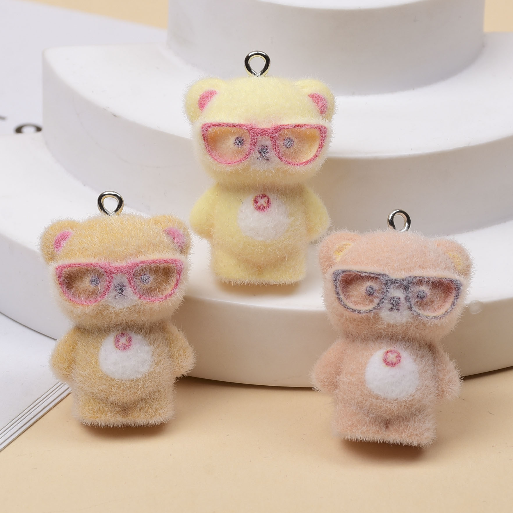 3個入り 3Dフロッキングメガネ リトルベアチャーム 漫画風 - Jewelry Making Glasses のレビューと価格