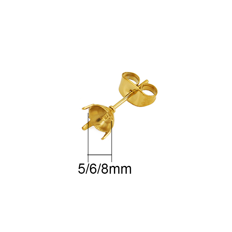 20個入りPVD加工ステンレスイヤリング用石留め具（5mm、 - Jewelry Making Stones のレビューと価格