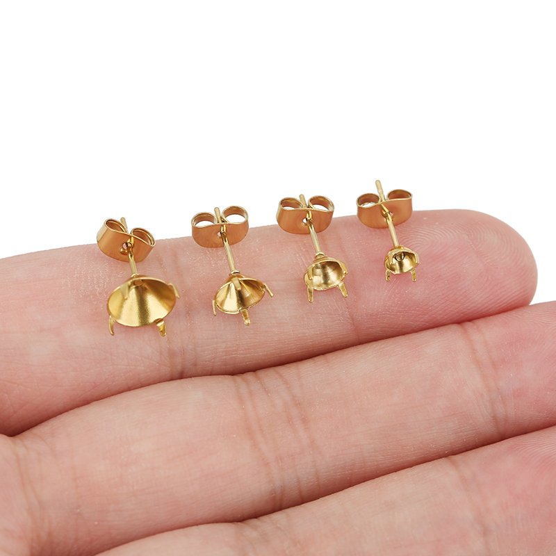 20個入りPVD加工ステンレスイヤリング用石留め具（5mm、 - Jewelry Making Stones のレビューと価格