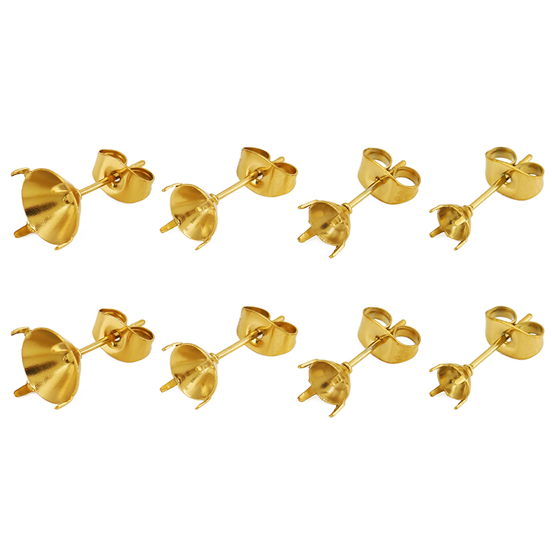 20個入りPVD加工ステンレスイヤリング用石留め具（5mm、 - Jewelry Making Stones のレビューと価格