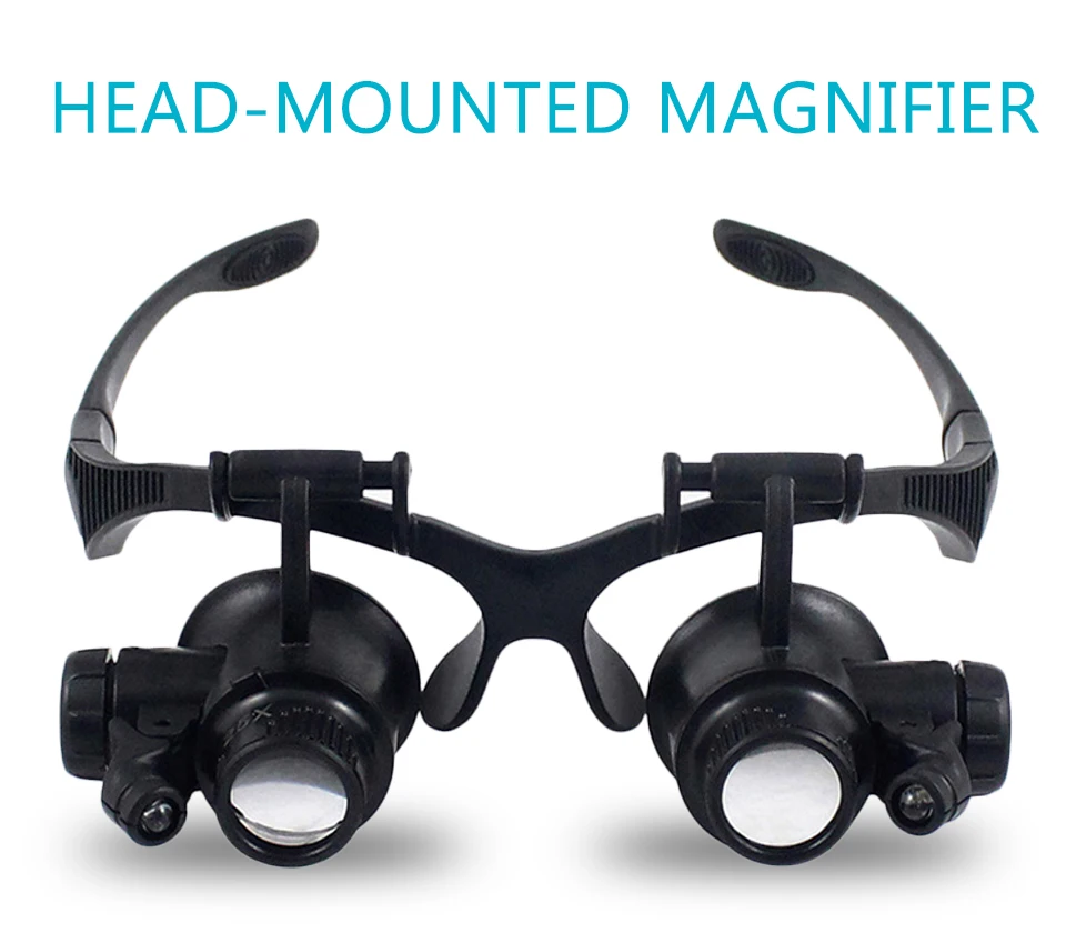 LEDライト付きメガネ,10x 15x 20x 25x,デュ - Jewelry Making Glasses のレビューと価格