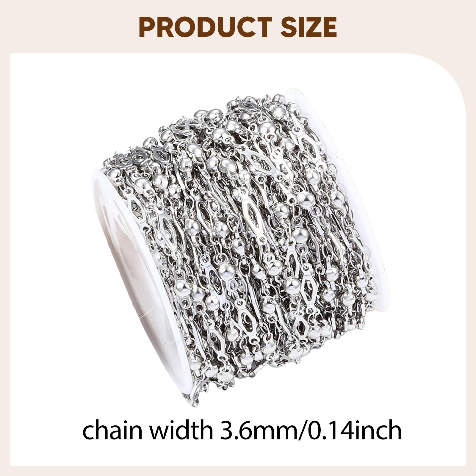 シルバーのステンレススチール製ケーブルリンクチェーンロール、 - Chain Roll Cable のレビューと価格