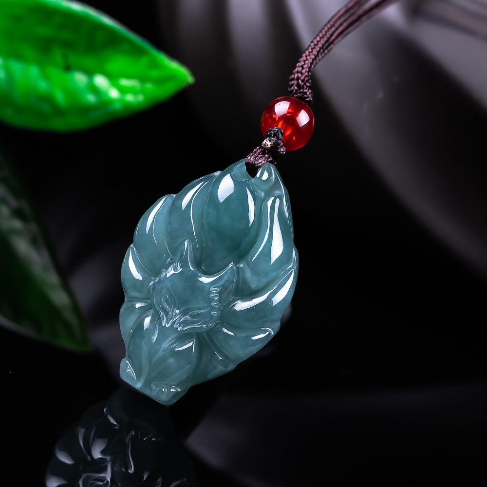 天然ビルマ翡翠フォックスペンダントネックレスヴィンテージアク - Jewelry Making With Stones のレビューと価格