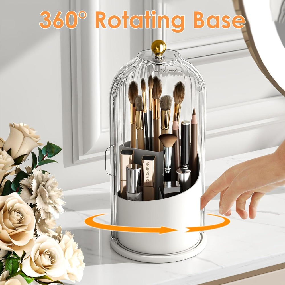 5点セット、360度回転式防塵美容収納ラック、透明な縦縞トッ - Jewelry Making Board のレビューと価格