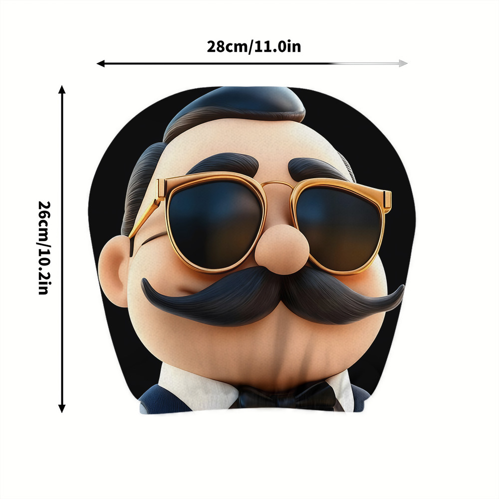 2個入り レトロ紳士口ひげメガネプリント 車のヘッドレストカ - Jewelry Making Glasses のレビューと価格