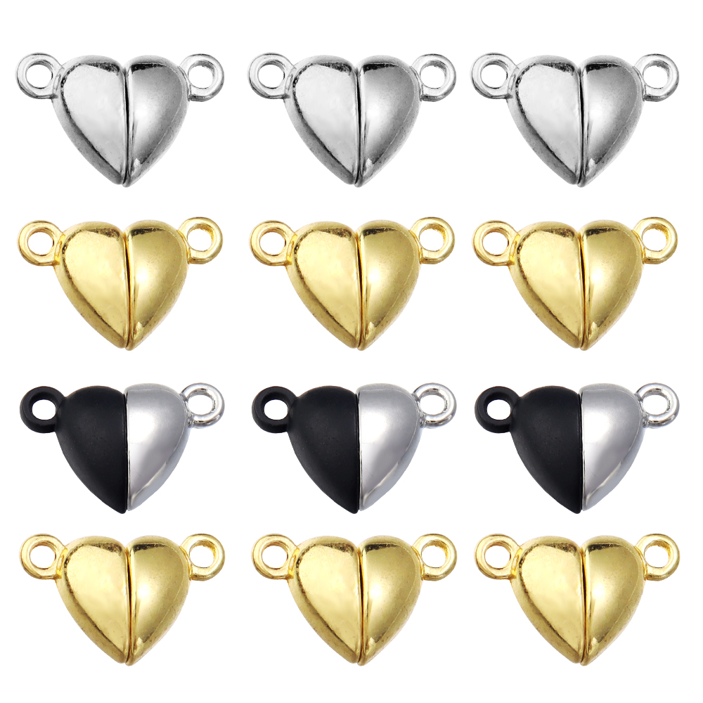 5 ピース/ロット合金ラブハート型磁気クラスプネックレスブレ - Jewelry Making Supplies のレビューと価格
