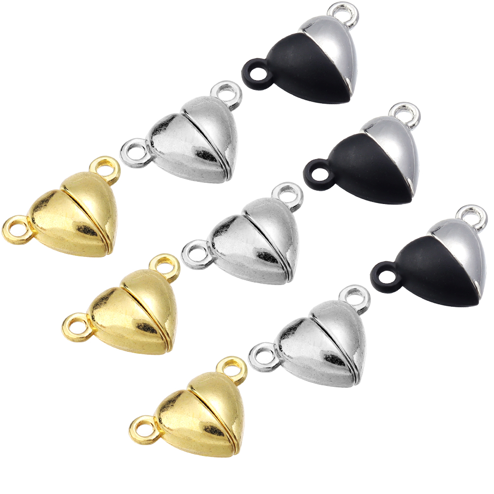 5 ピース/ロット合金ラブハート型磁気クラスプネックレスブレ - Jewelry Making Supplies のレビューと価格
