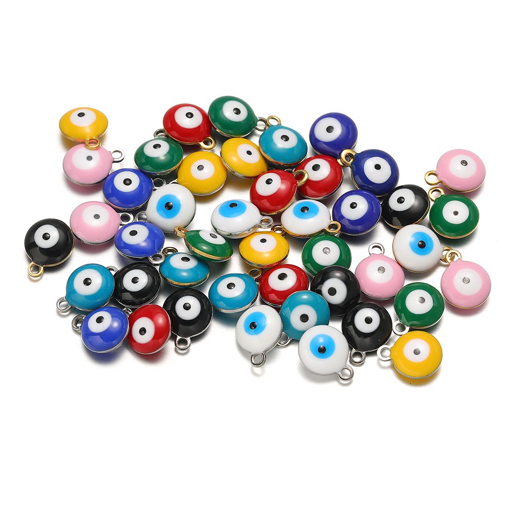 20 ピース/ロット防水ステンレス鋼エナメル邪眼チャームネッ - Jewelry Making Materials Wholesale のレビューと価格