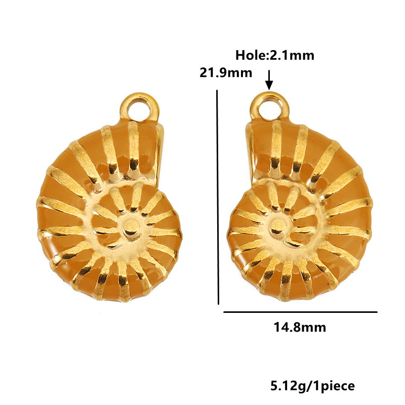 4 個ステンレス鋼コンチ金メッキエナメルチャームペンダント  - Jewelry Making Materials Wholesale のレビューと価格