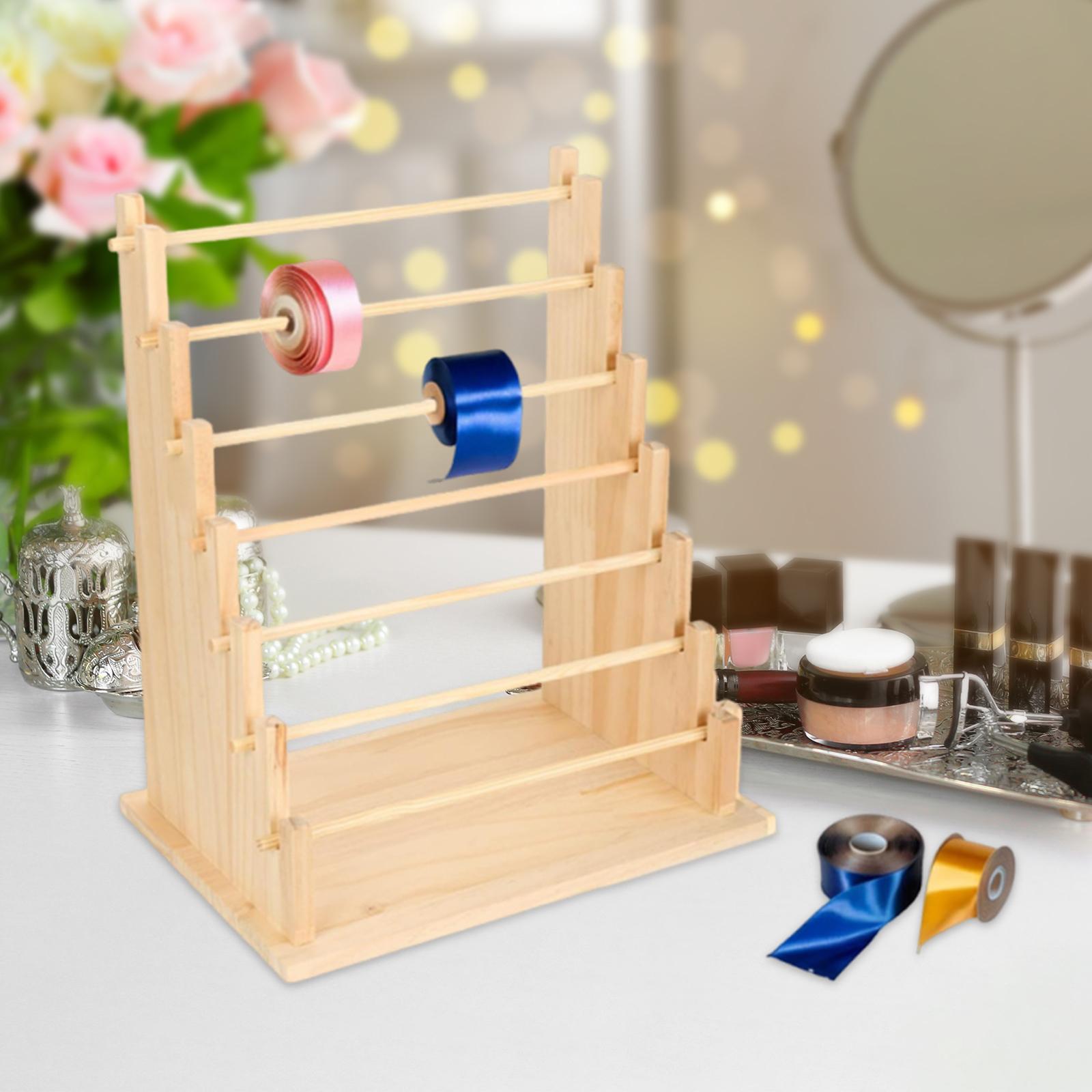 木製リボンオーガナイザーラック収納ホルダージュエリーディスプ - Jewelry Making Store のレビューと価格