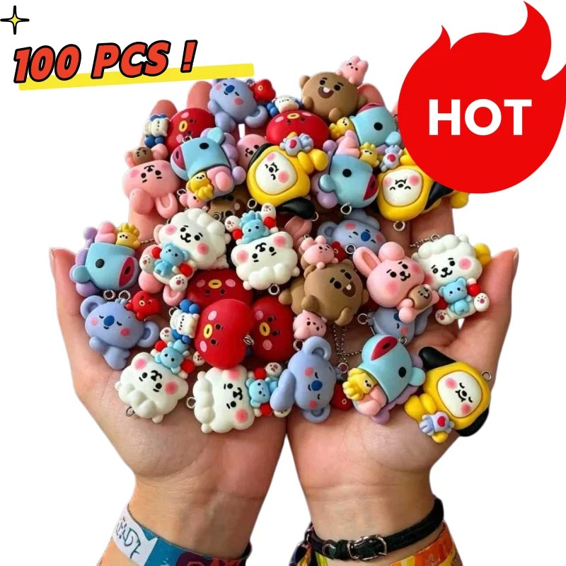 7 個 BT21 樹脂漫画チャーム DIY アクセサリークラ - Jewelry Making Supplies のレビューと価格