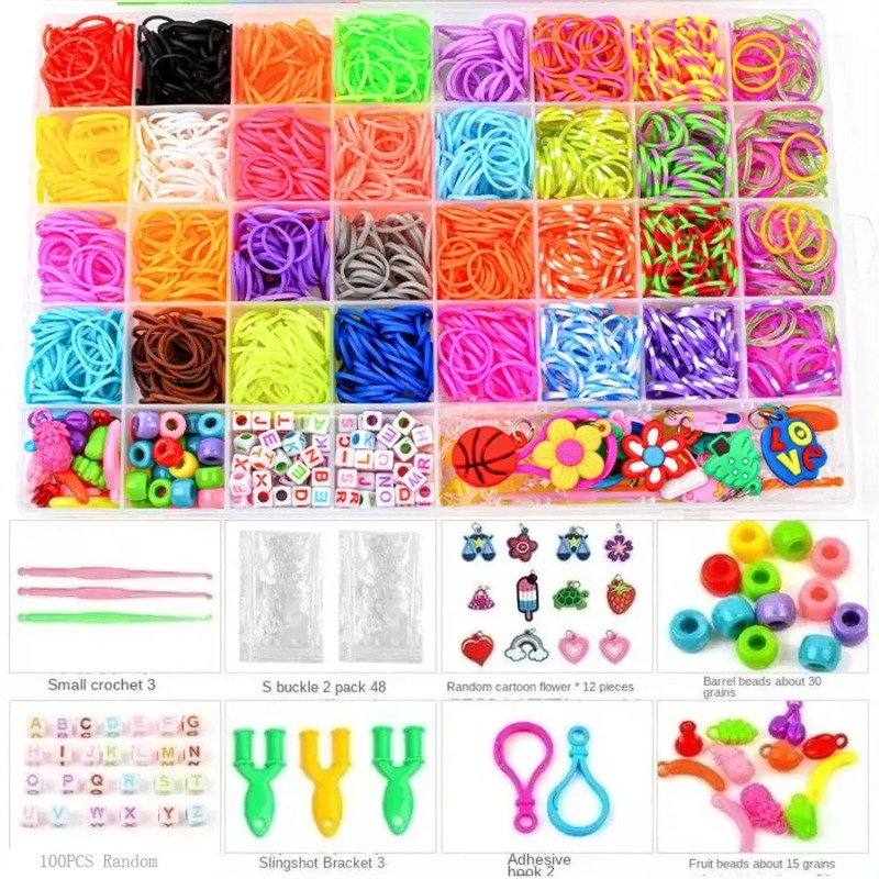 4300個以上+32色の鮮やかなカラーゴムバンド詰め合わせ  - Jewelry Making Kit For Beginners のレビューと価格