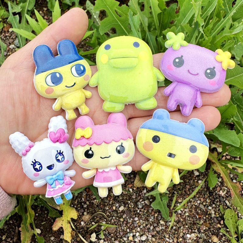 45mm漫画たまごっち両面印刷中空ビーズ、携帯電話バッグチェ - Jewelry Making Supplies のレビューと価格