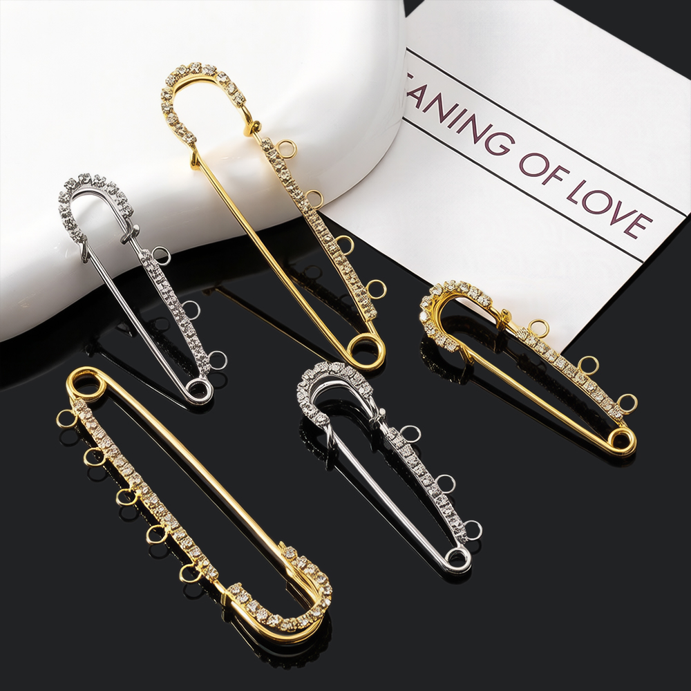 5個入りラインストーン付き大型安全ピンブローチ、3/4/5ル - Jewelry Making Ring Tool のレビューと価格