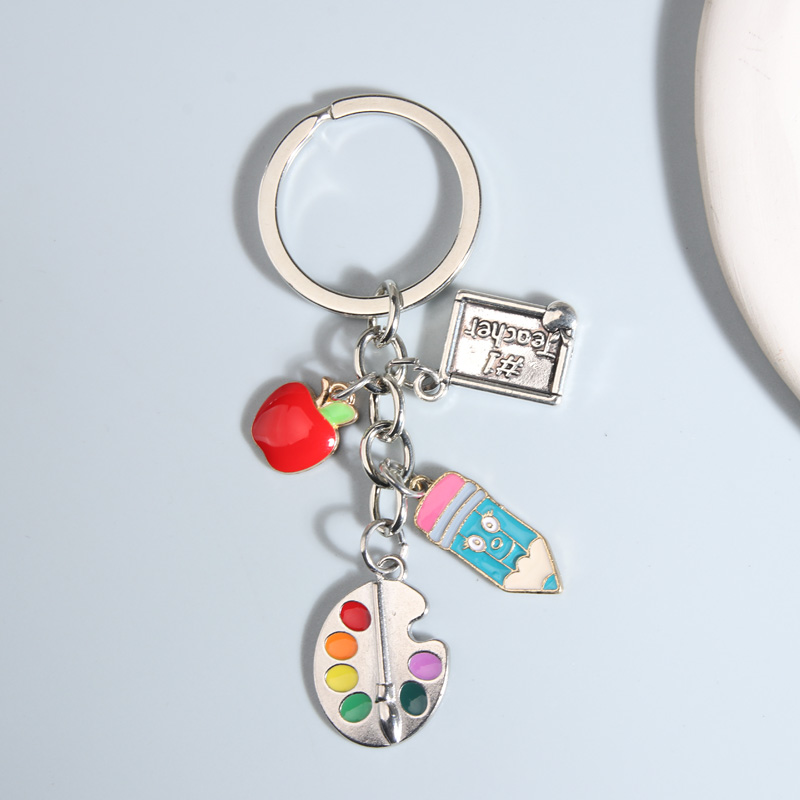 アップルエナメルキーホルダー,赤い色のシルバーペンダント,手 - Jewelry Making Board のレビューと価格
