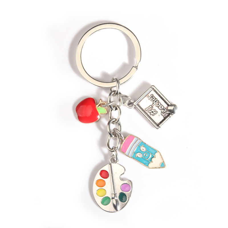アップルエナメルキーホルダー,赤い色のシルバーペンダント,手 - Jewelry Making Board のレビューと価格