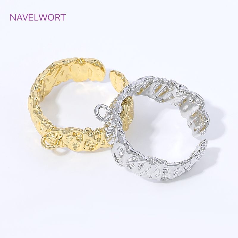 18K金メッキ真鍮ストライプオープンリングベースメタルフィン - Jewelry Making Ring Tool のレビューと価格