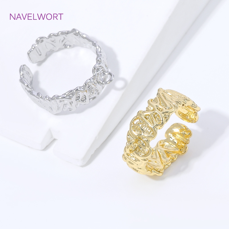 18K金メッキ真鍮ストライプオープンリングベースメタルフィン - Jewelry Making Ring Tool のレビューと価格