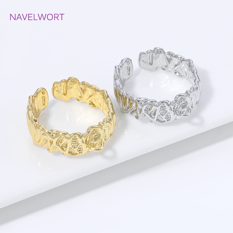 18K金メッキ真鍮ストライプオープンリングベースメタルフィン - Jewelry Making Ring Tool のレビューと価格