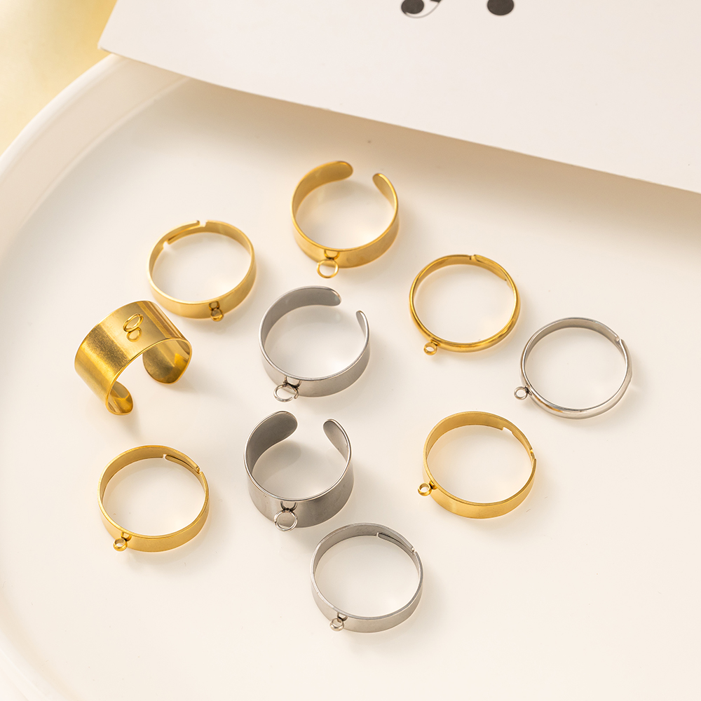 5 ピース/ロットステンレス鋼ゴールドカラーオープン調節可能 - Jewelry Making Ring Tool のレビューと価格
