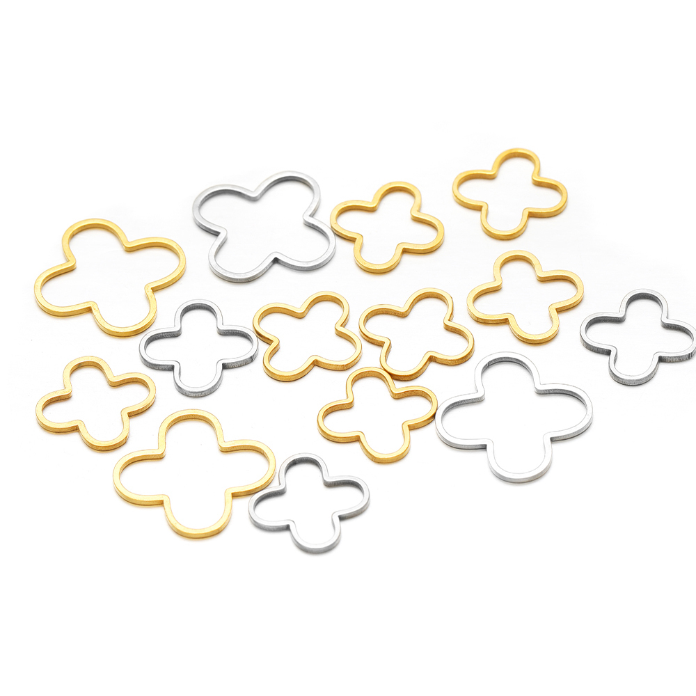 20/50 個四つ葉の花チャームステンレス鋼ブレスレットコネ - Jewelry Making Materials Wholesale のレビューと価格