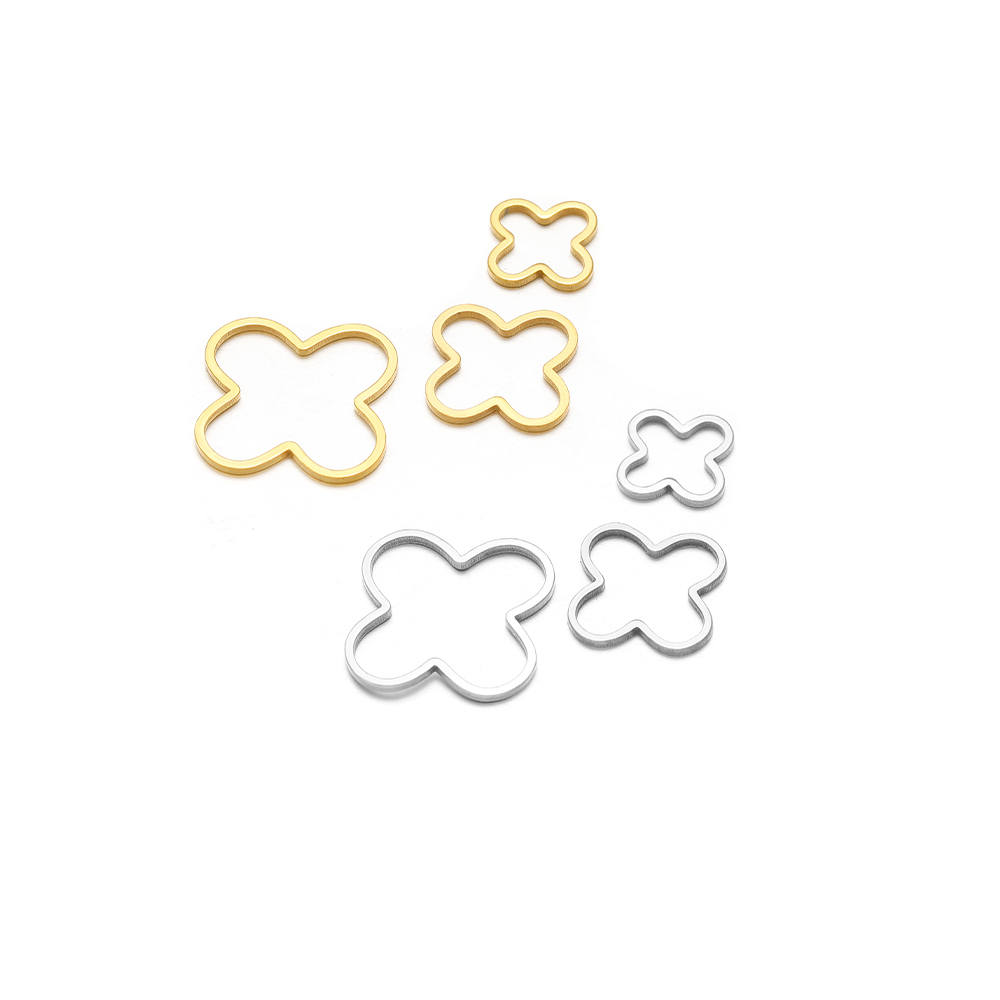 20/50 個四つ葉の花チャームステンレス鋼ブレスレットコネ - Jewelry Making Materials Wholesale のレビューと価格