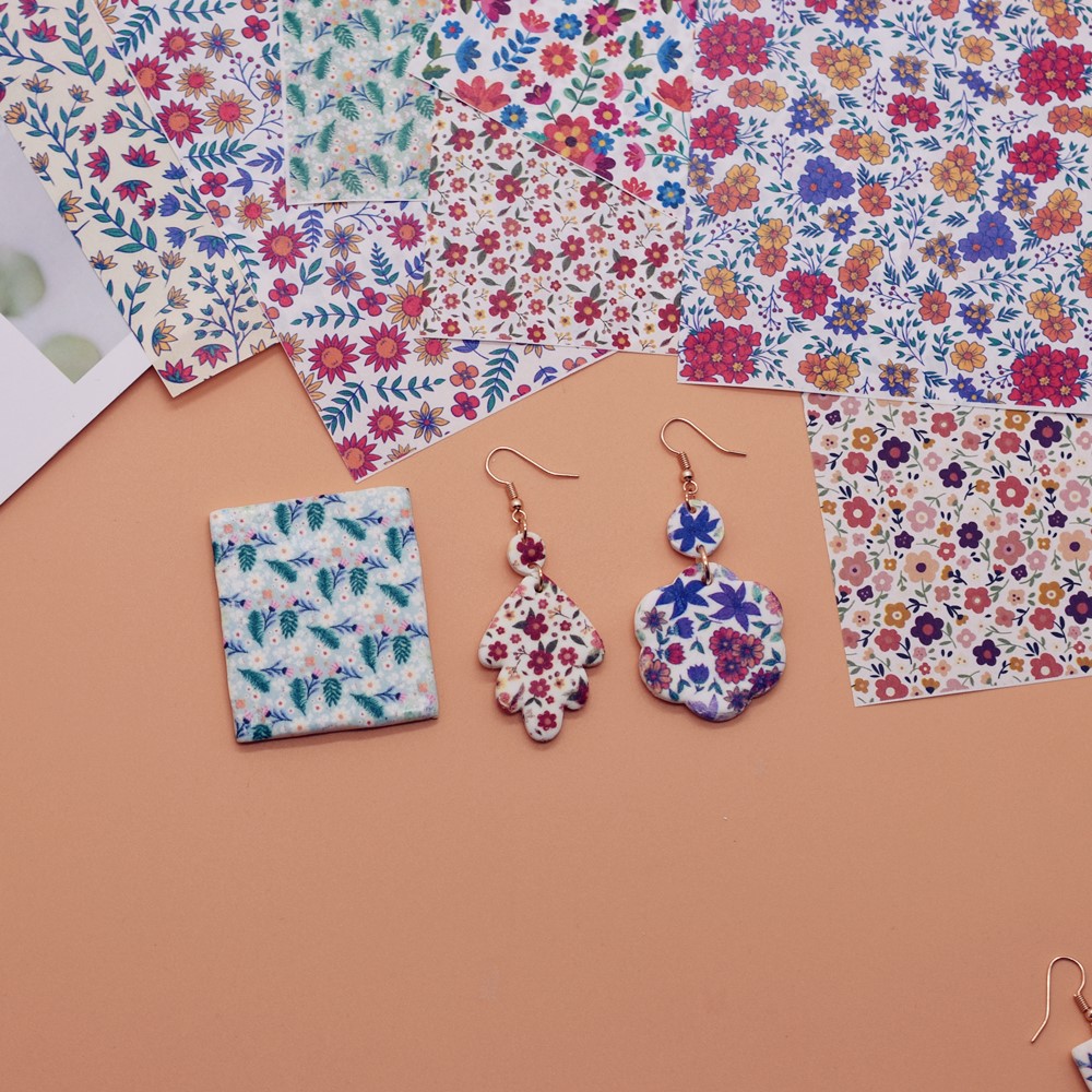 SNASAN DIY 豪華な花水彩転写紙ソフト陶器ポリマーク - Jewelry Making Tutorial のレビューと価格